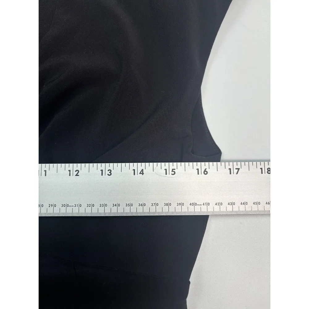 Jones New York Black Jersey A-Line Midi Dress V-Neck Cap‎ Sleeve Size 8